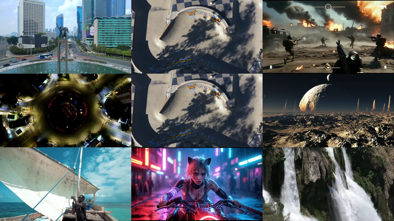 Ultiplay in Grid Mode — multiple video players arranged in an equal grid